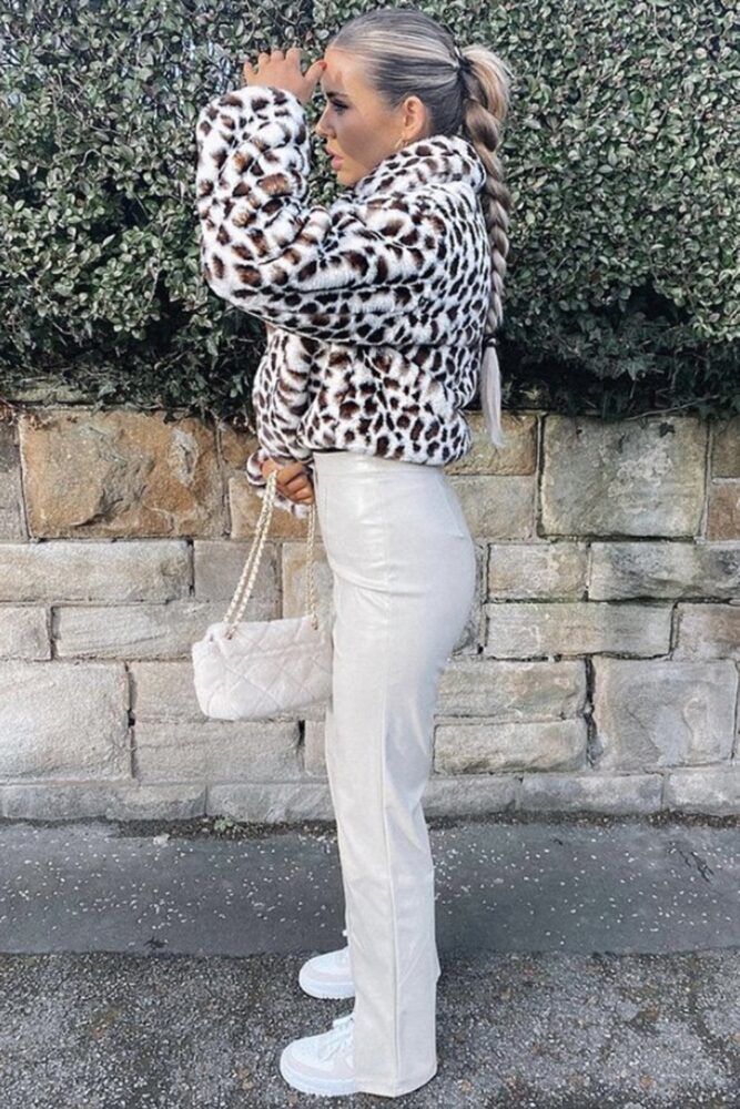 jayley animal print faux fur cropped coat p4379 60373 image