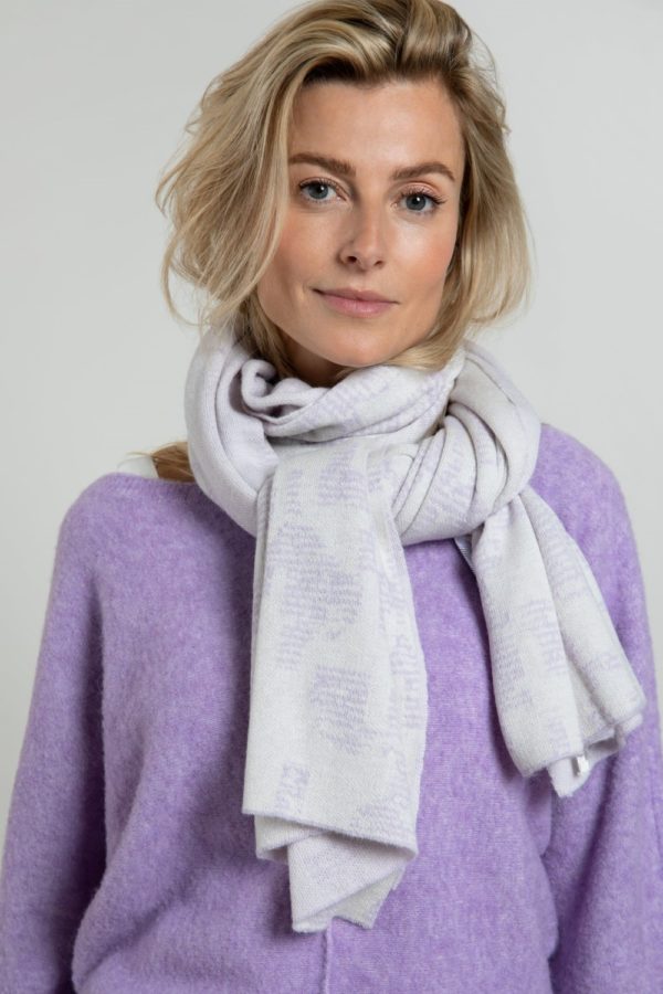 knitted jacquard scarf orchid YAYAmain