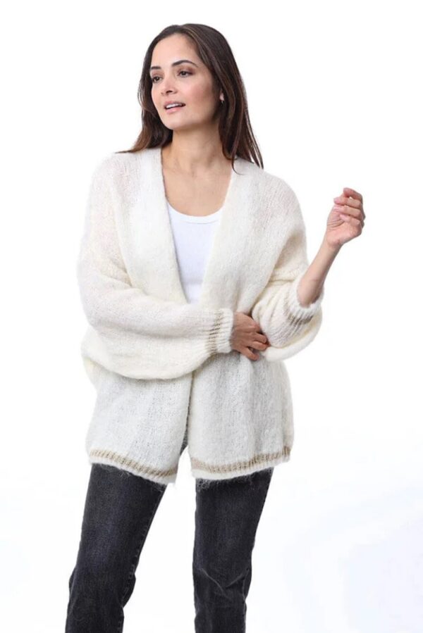 kris ana mohair cardigan beige offwhite