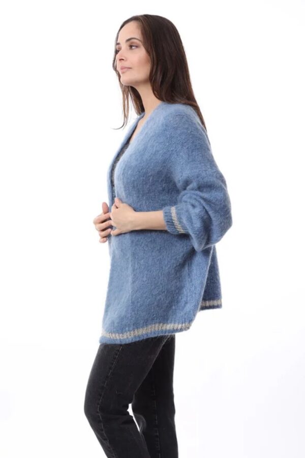kris ana mohair cardigan blue