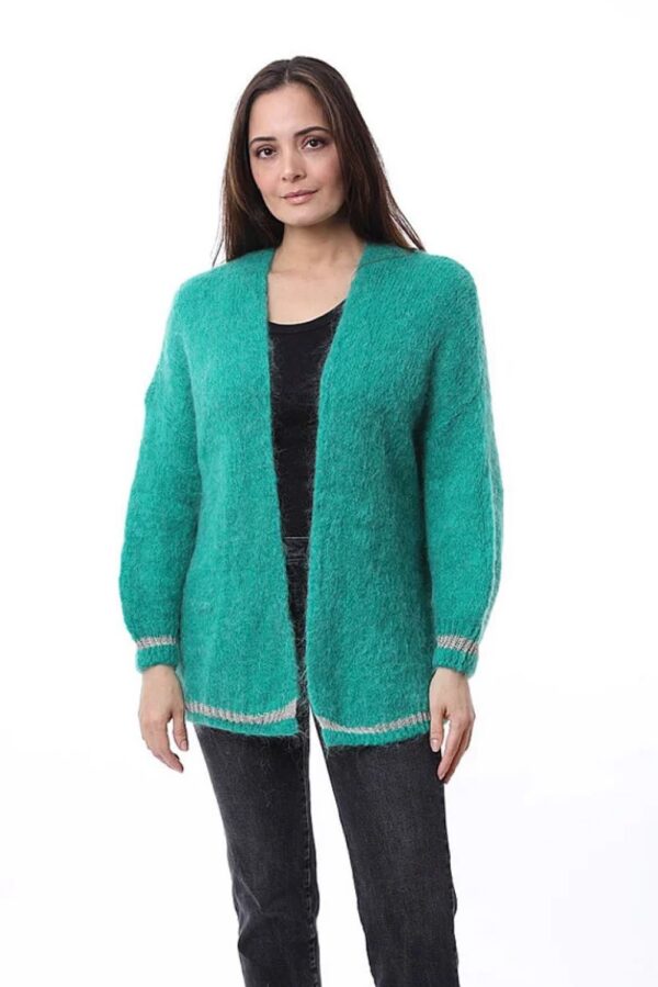 kris ana mohair cardigan turquoise
