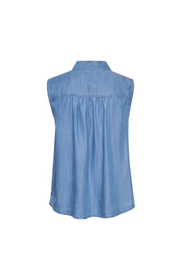 light blue denim polinepw shirt with short sleevgallery1