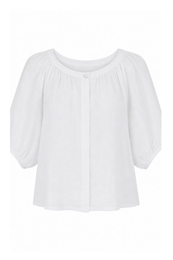 luella Aurelie linen Top White