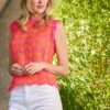 luella Callista crochet vest pink orange