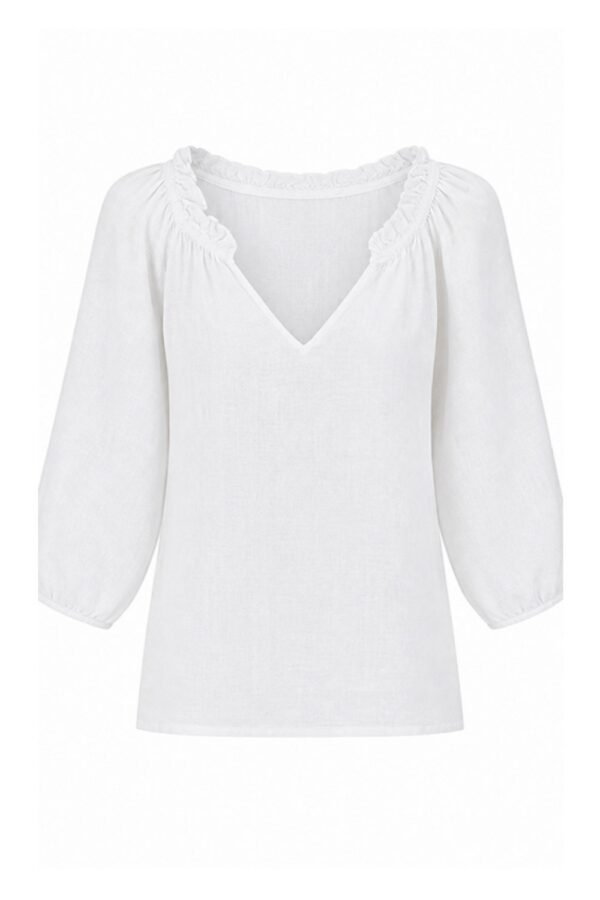 luella Margaux linen Top White
