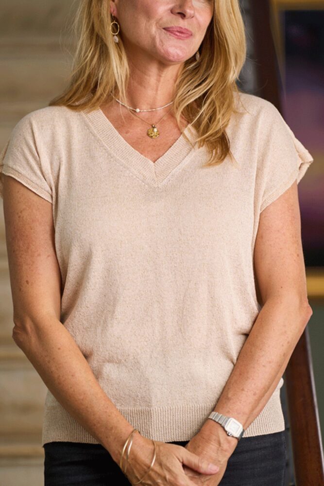 luella Noelle Gold lurex tank1