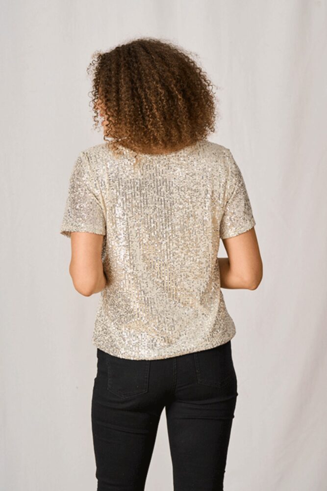 luella Sequin T shirt Champagne2
