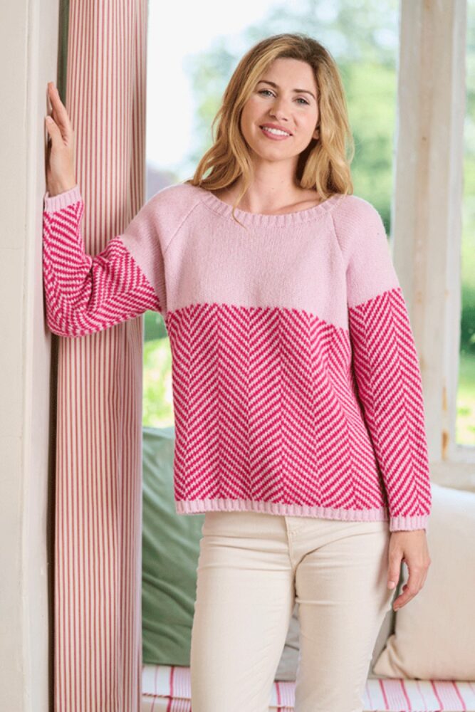 luella Shelly Mohair Pink chevron jumper(main)