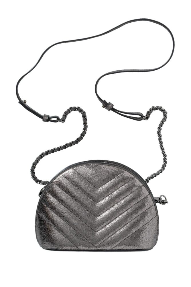 metallic crossbody bag with shoulder strap and zip phantom yaya2