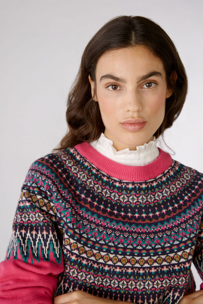 oui pink jumper close up detail 79602