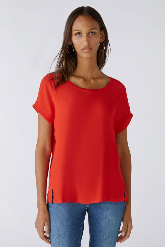 oui red cap sleeve T shirt 88335 1