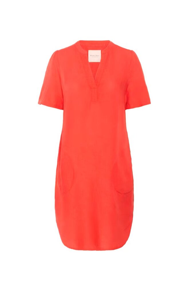 part two aminase red linen dress2
