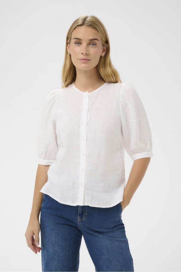 part two azra white linen shirt