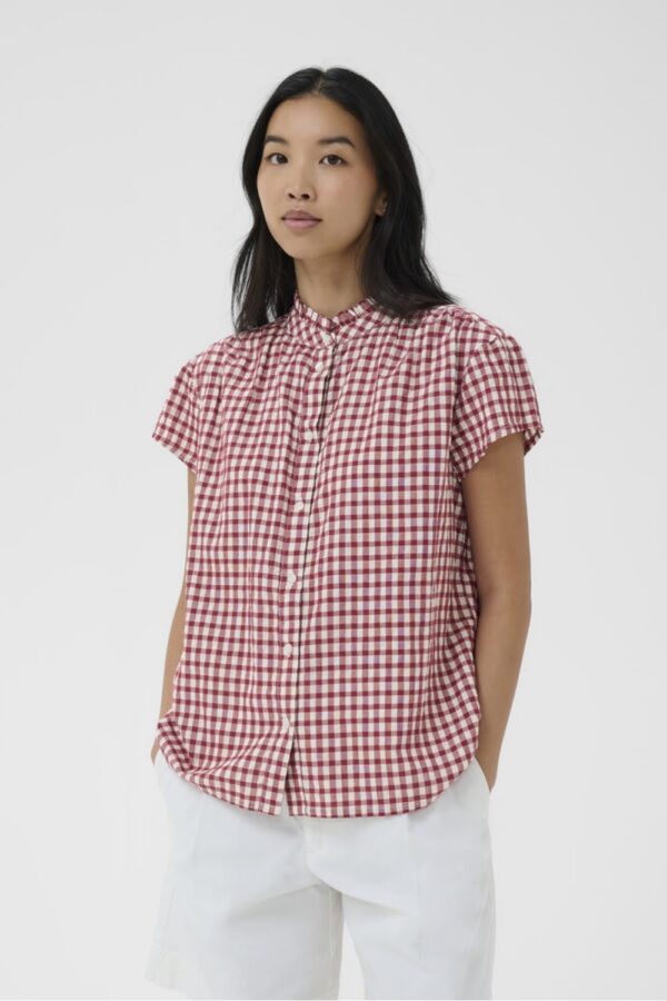 part two bjanka red check blouse