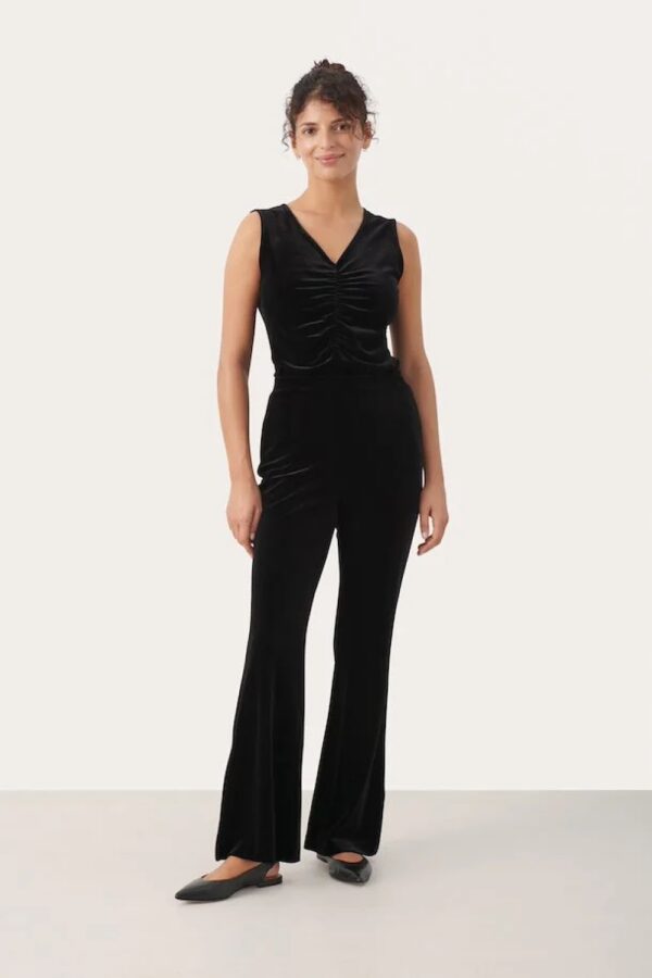 part two black dorella velvet trousers