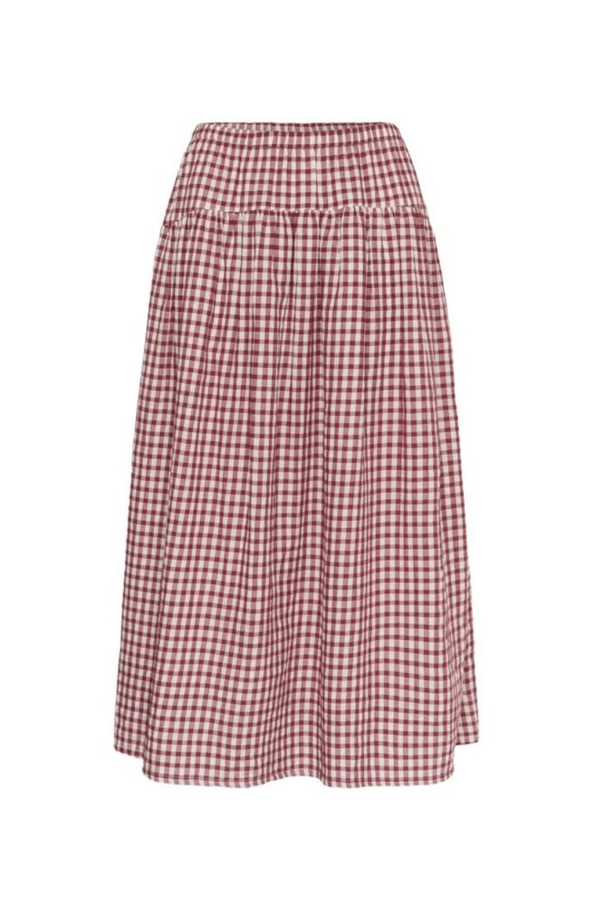 part two brunhild red check skirt1