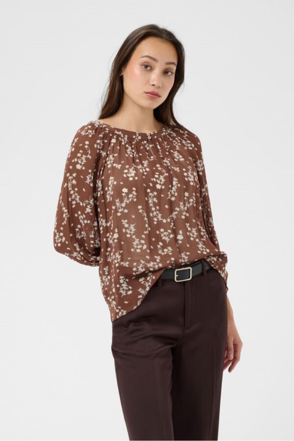 part two catin blouse brown