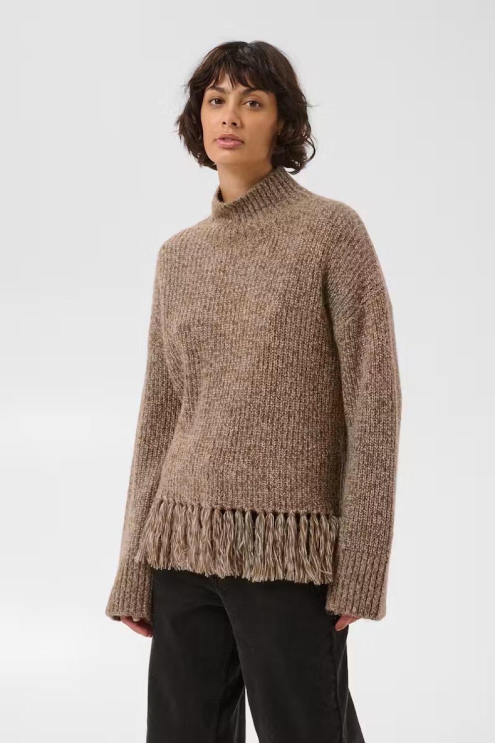 part two cimina brown fringe jumper