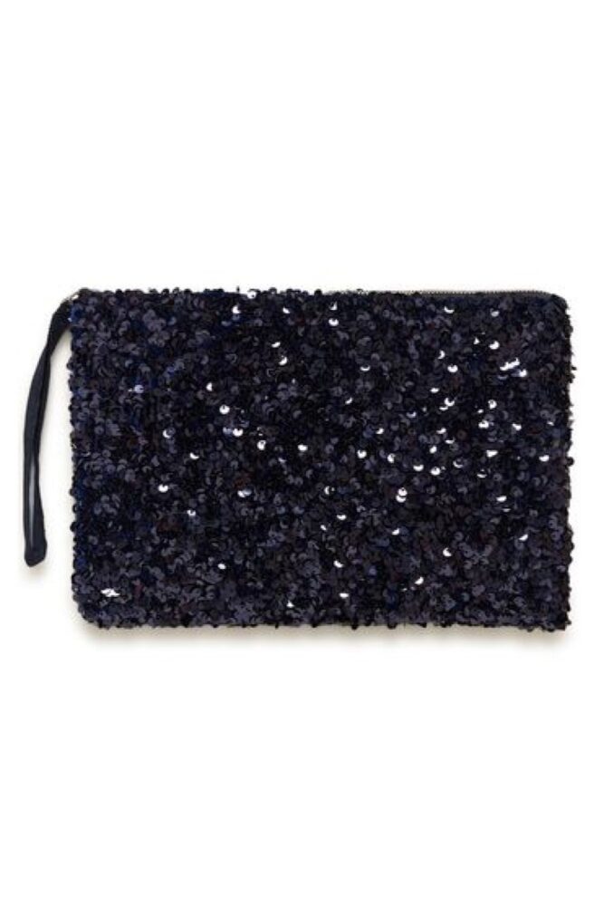 part two denia navy sequin bag