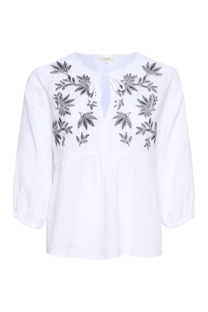 part two gwendina linen blouse white