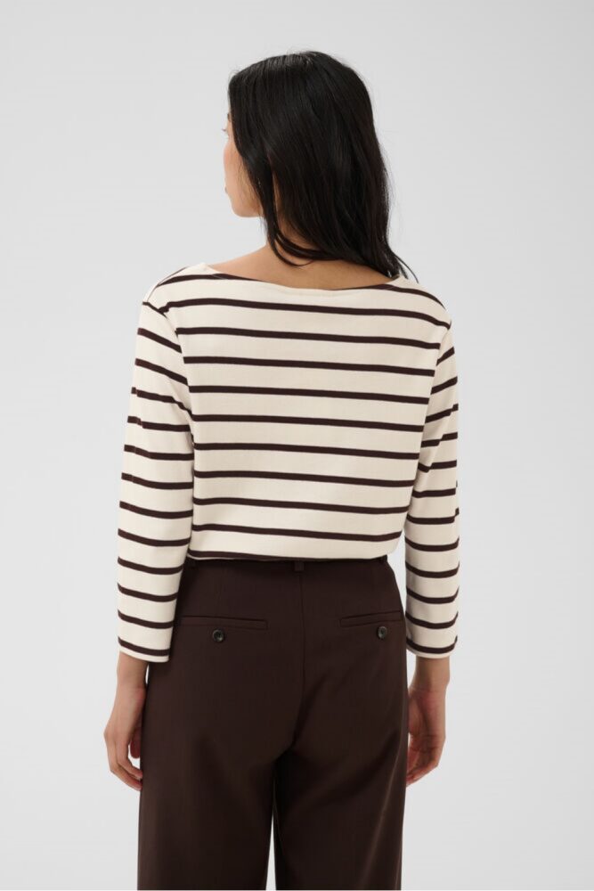 part two nela stripe t shirt brown2