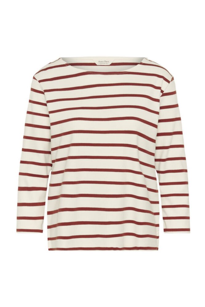 part two nela stripe t shirt russet1