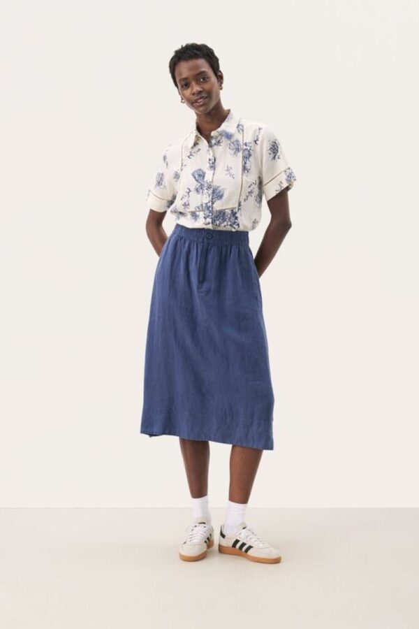 part two rehana linen skirt