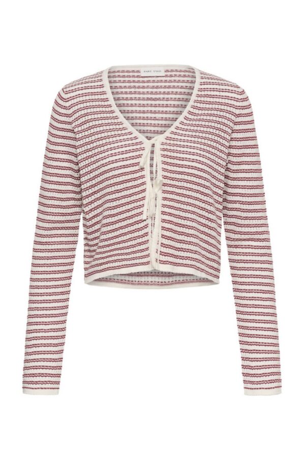part two rosafina red stripe cardigan