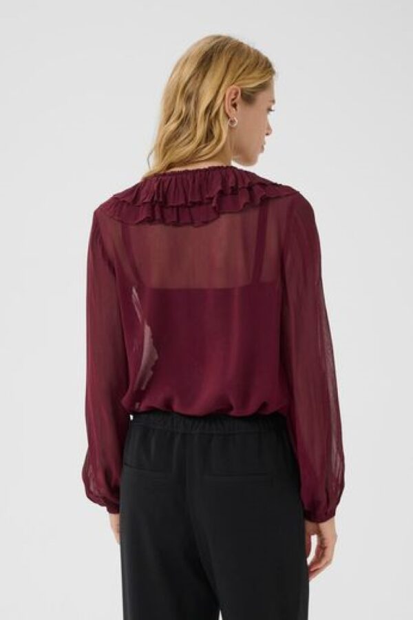 part two sanaz burgundy frill shirt1