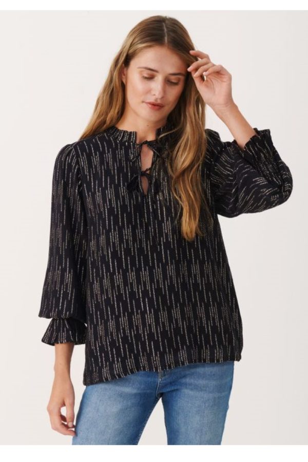 part two tonika navy sparkle blouse