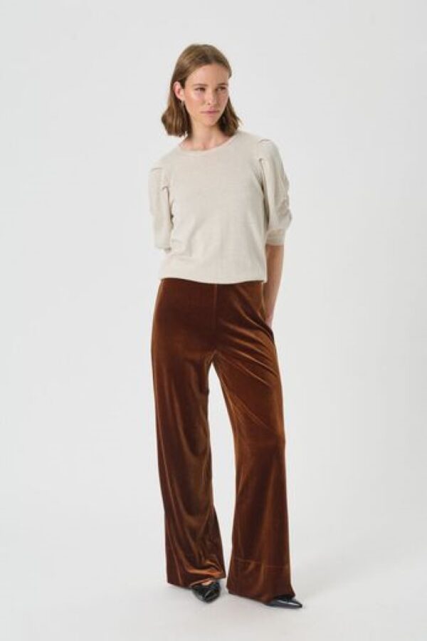 part two varla brown velvet trousers