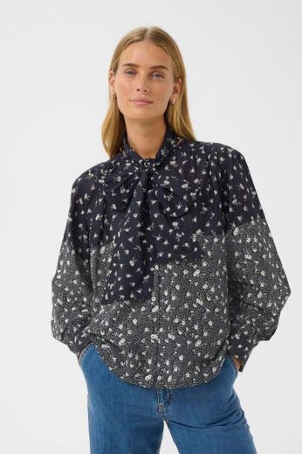 part two yanina navy blouse