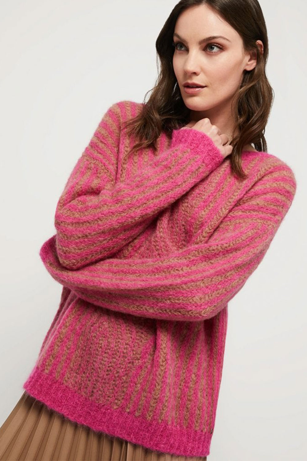 pennyblack jumper moderno pink camel chunky knit