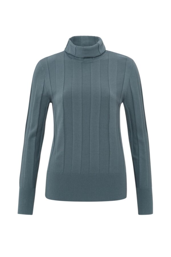 risweater with turtleneck and long sleeves in slim fit stormy weather blue yaya1