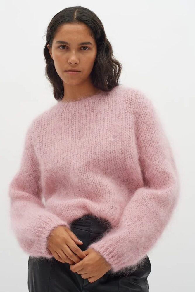 silver pink petraiw mohair pullover inwear