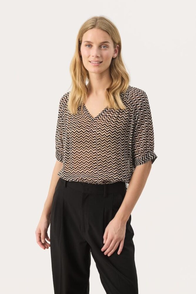 small black zig zag print popsy blouse part two