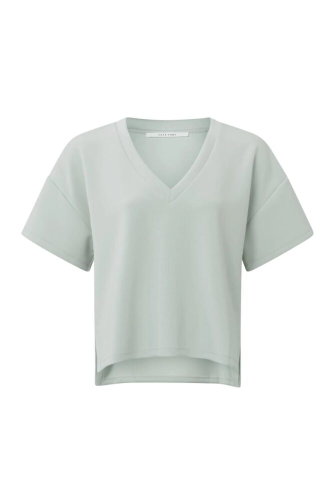 sweatshirt with v neck wide short sleeves in a wide fit northern droplet grey yaya1
