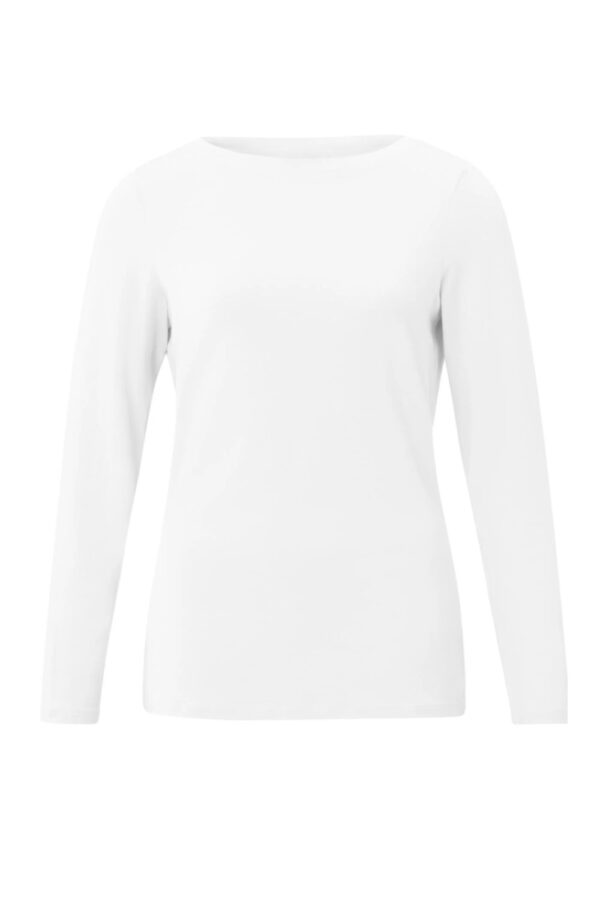 t shirt with boatneck and long sleeves white yaya1