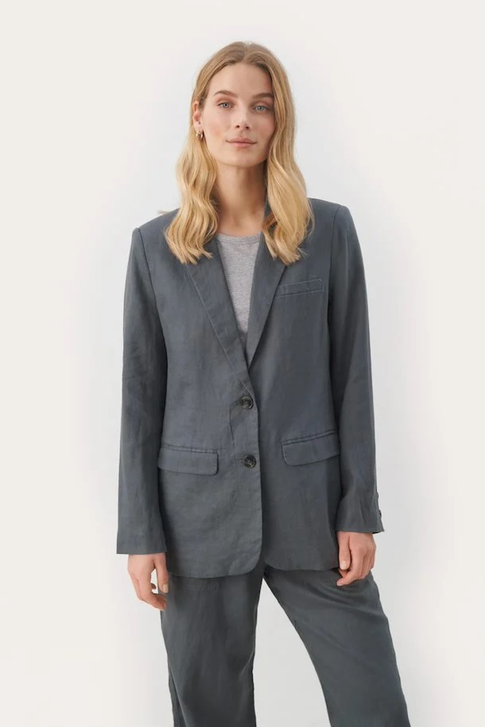 Grey linen blazer hotsell