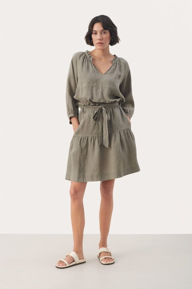 vetiver celianespw short linen skirt part two