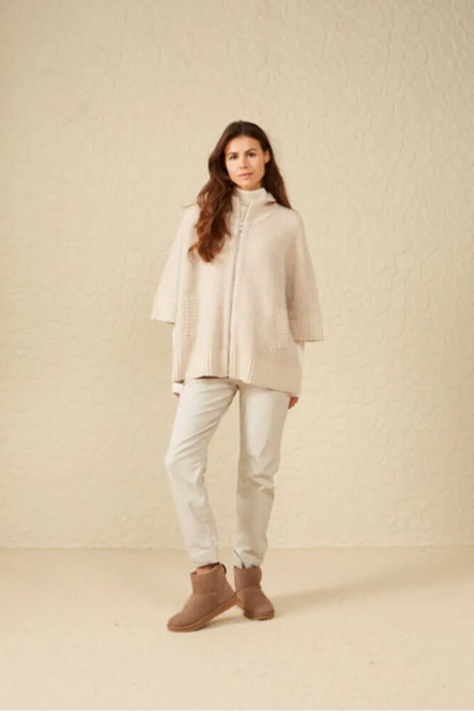 yaya boucle cardigan half sleeves