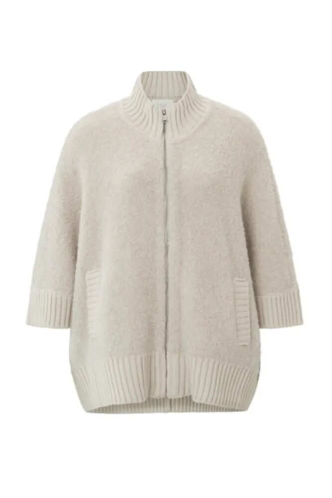 yaya boucle cardigan half sleeves1