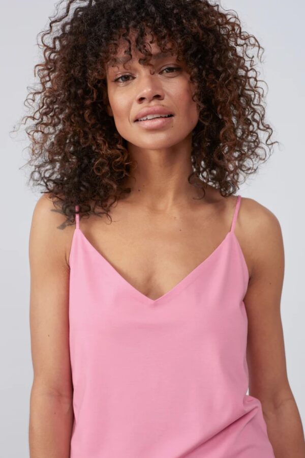 yaya jersey cami top with a v neck and spaghetti straps cosmos pinkmain