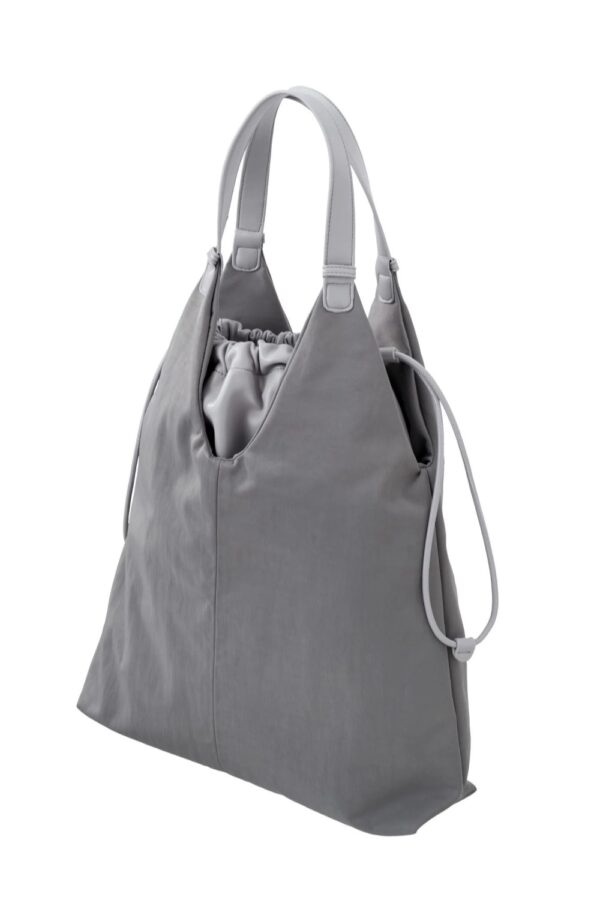 yaya nylon bag with faux leather detailing magnet grey1