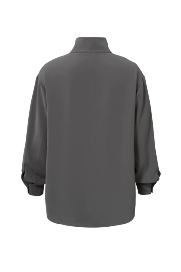 yaya top with turtleneck long balloon sleeves thunderstorm greygallery2
