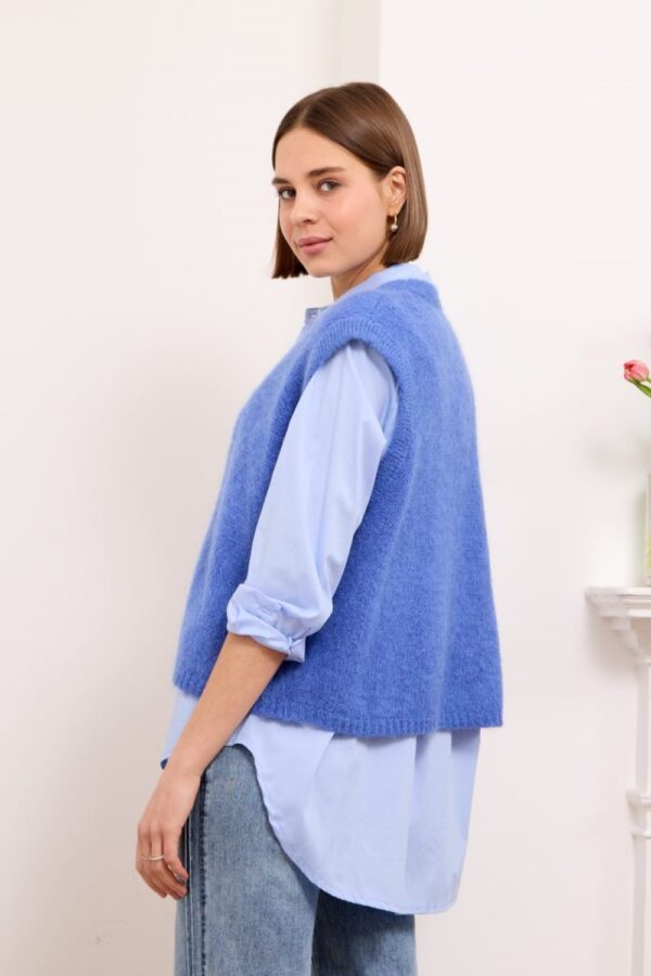 ylondon lora blue knitted waistcoat1