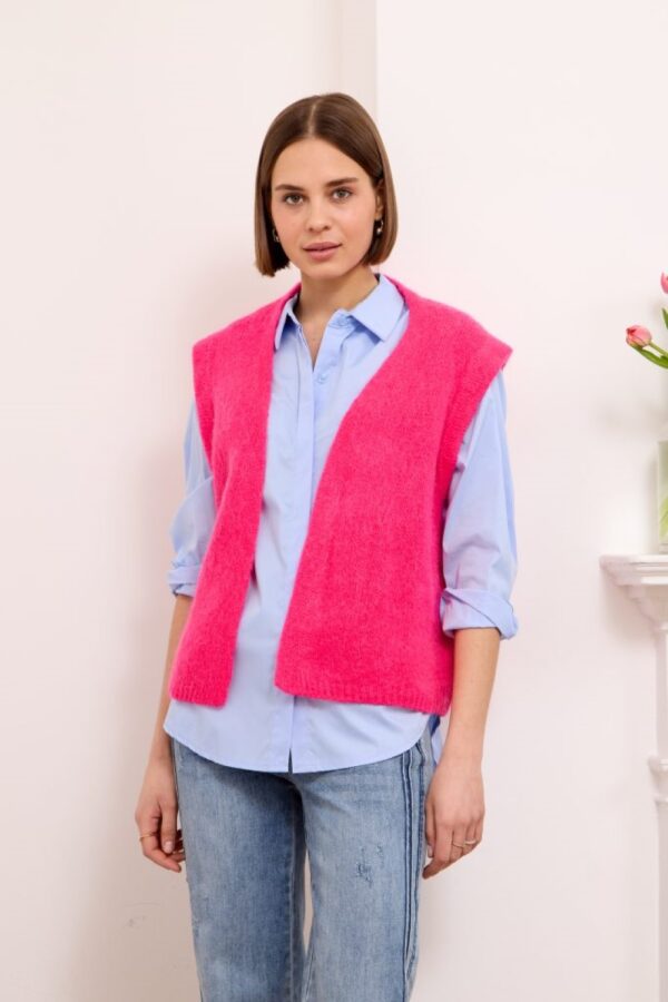 ylondon lora pink knitted waistcoat